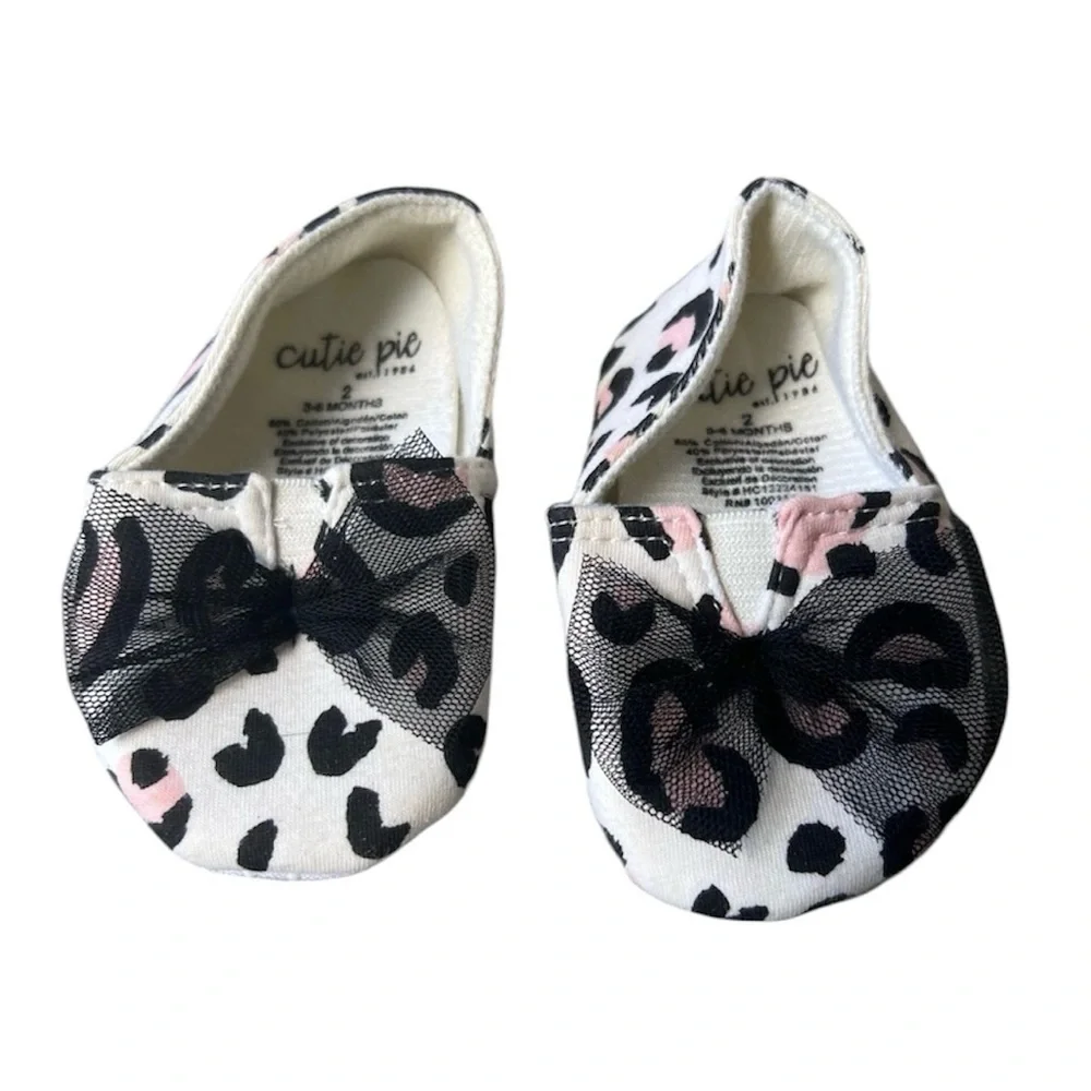 Cutie Pie Pink Leopard Bow Shoes | 2 (infant)
